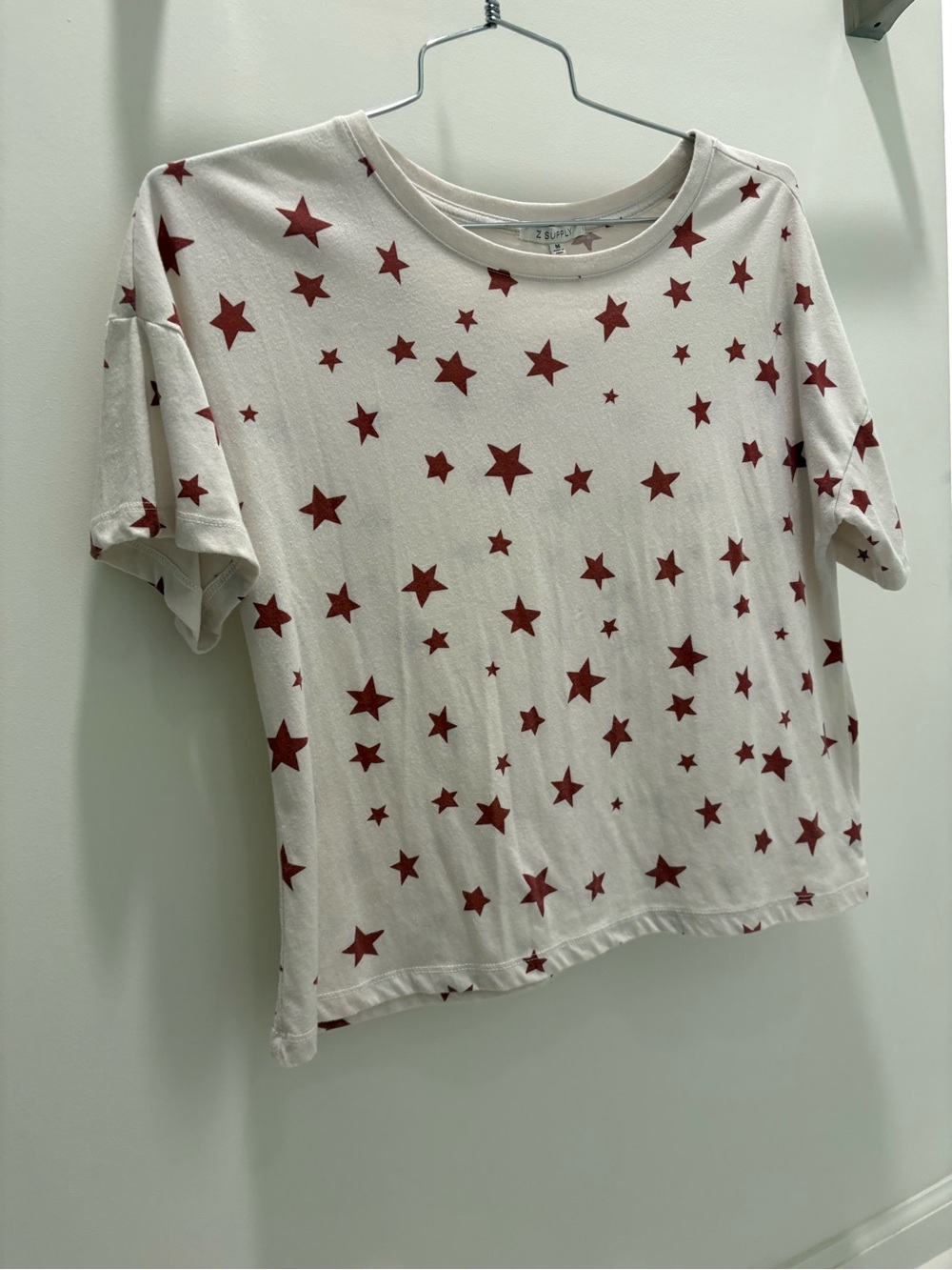 Off White Star-Print Tee with Red Stars